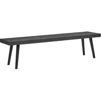 Black Concrete Bench with Wooden Legs