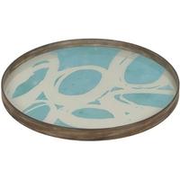 Blue Pebbles Large Round Glass Tray