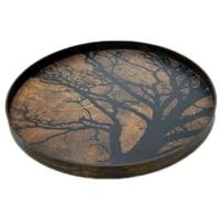 Black Tree Large Round Driftwood Tray