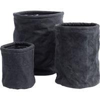 black canvas pots with 3 section set of 2