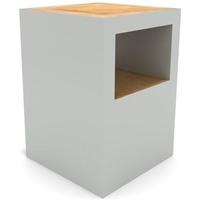 Block Open Light Grey Stool