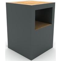 Block Open Dark Grey Stool