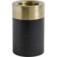 Black with Gold Band Metal Candle Holder 20cm (Set of 3)