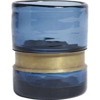 Blue Glass Ring Vase and T-Light Holder (Set of 6)