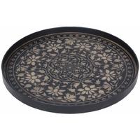 Black Marrakesh Large Round Driftwood Tray