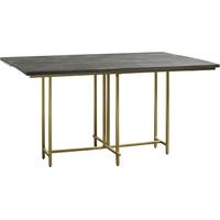 Black Wooden Large Dining Table with Golden Legs