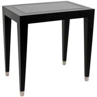 black small pedestal table