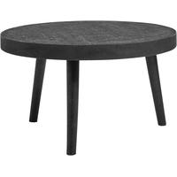 black concrete wooden round coffee table