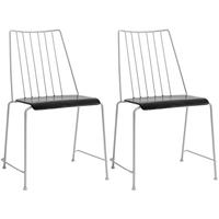 Black and White Iron Chair (Pair)