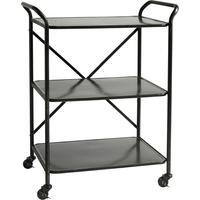 black trolley iron table with 3 shelves