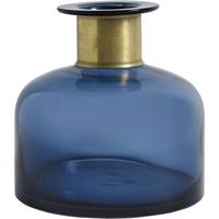 blue glass medium ring deco bottle set of 4