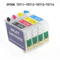 BLOOM EPSON T0711/T0712/T0713/T0714 Refillable Ink Cartridge For EPSON Stylus D78/D92/SX100/SX110/SX200(4 color 1set)