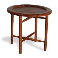 Blue Bone Campaign Teak and Leather Side Table