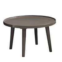 Blake Contemporary Coffee Table Round In Shiny Grey