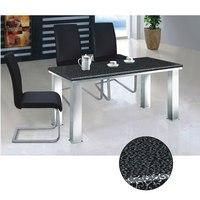 Black Flower Marble Effect Stone Dining Table Only