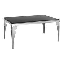 Black Marble Dining Table with Stainless Steel Legs