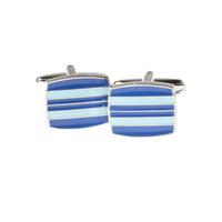 Blue And Turquoise Square Chrome Cufflinks