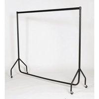 BLACK HEAVY DUTY CLOTHES RAIL 6FT LONG x 5FT HIGH