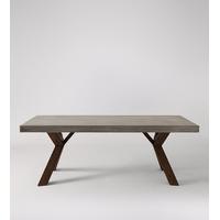 Bleecker dining table in Concrete & acacia