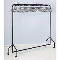 BLACK GARMENT RAIL PLUS 30 GREY PLASTIC HANGERS