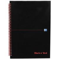 Black n Red Book Wirebound 90gsm Ruled and Perforated 140 Pages A4 Ref B79019 [Pack of 5]