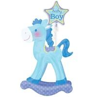 Blue It\'s a Baby Boy Balloon Giant Rocking Horse Balloon Party Gift Nursery Shower AirWalker Decoration