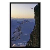 Black Framed Motivational Poster Courage - Approx 39 x 27 Inches (98 x 68 cms)