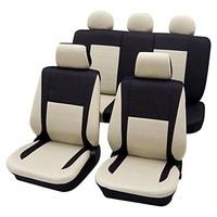 Black & Beige Elegant Car Seat Cover set - For Nissan Sunny