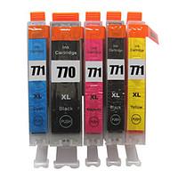 BLOOM 770BK/771BK/771C/771M/771Y Compatible Ink Cartridges for CANON PIXMA MG7770/MG6870/MG5770 (five colors) Full Ink (5 Colors 1)