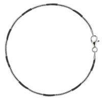 Black And White Snake Chain Anklet In Sterling Silver