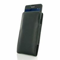 black pdair leather vertical pouch case cover for microsoft lumia 950