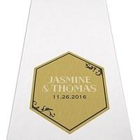 Black and Gold Opulence Personalised Aisle Runner - White With Hearts