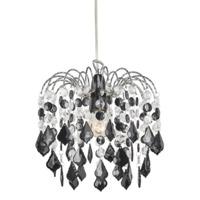 Black Acrylic Easy Fit Pendant Light Shade with Chrome Metal Frame