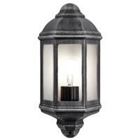 blacksilver cast aluminium flush wall lantern light