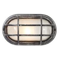 blacksilver cast aluminium outdoor oval bulkhead wall light