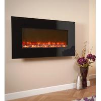 Black Glass Electriflame Wall Mounted Electric Fire, From Celsi