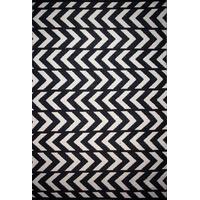 black ivory cotton flatweave chevron rug 120 x 170