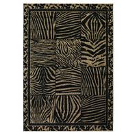 Black & Beige Animal Print Rug Bombay - 80cm x 150cm
