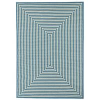 Blue Non Slip Outdoor Geometric Rug - Floorit 160x230