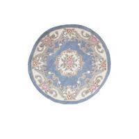 Blue Traditional Round Wool Rug Imperial 120 Circle