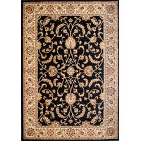 Black & Gold Damask Traditional Rugs - Farhan 80x150