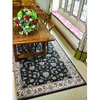 black vintage bordered traditional rug munich 80x150