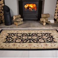 black beige persian style traditional rugs