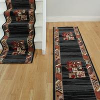 black salmon modern any length stair runner carpet lima 960 black 90cm ...