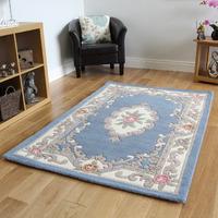 blue traditional wool rug imperial small