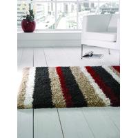 black red shaggy striped rug petersberg 80x150