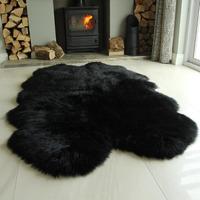 Black Quads Sheepskin Rug