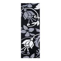 Black & Grey Damask Runner Rug Banbury 60x220cm