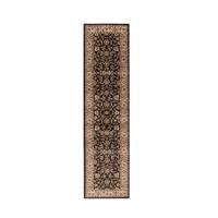black vintage bordered traditional rug munich 60x230
