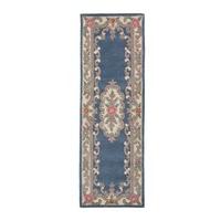 blue traditional wool hall runner rug imperial 67x210